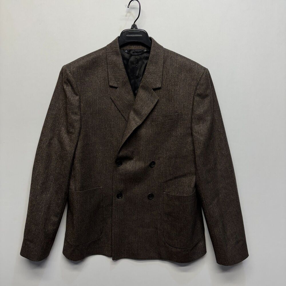NWT The Kooples Men Double Breasted Blazer Jacket Size 52 Elbow Patch C093 -23